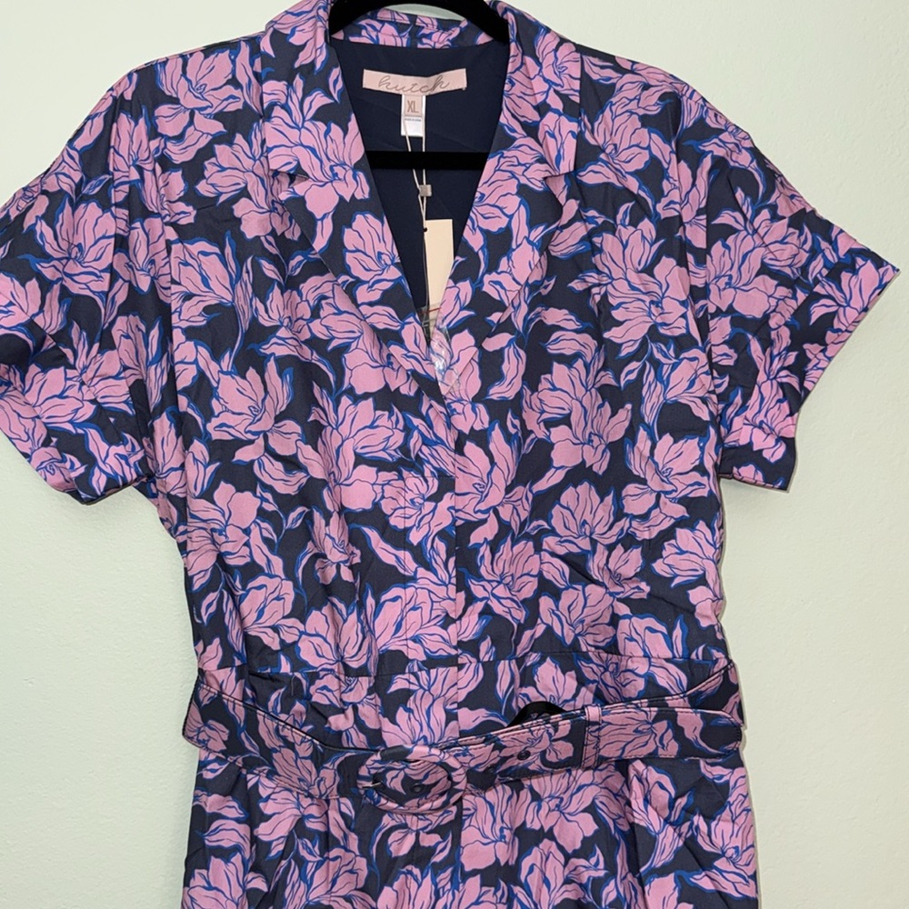 Hutch XL Peach mini dress navy purple in floral print - Picture 8 of 16